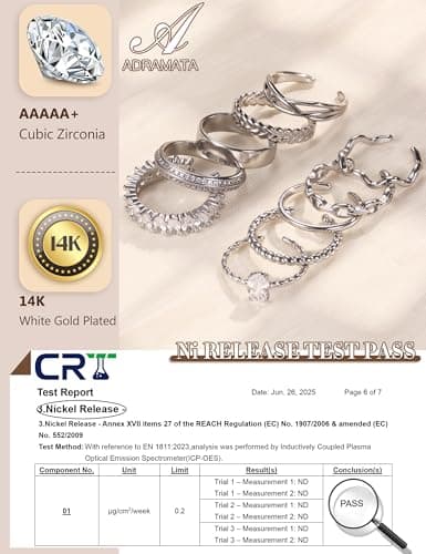 Adramata Or Reglable Plaquées d'Or 14 Carats Bague Femme Recycled Minimalisteثورé, Bagues Empilables Boho Femme Or/Argen