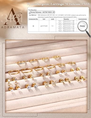 Adramata Piercings Acier Inoxydable Boucles d'Oreilles Femme Hypoallergéniques Perle Papillon Filles Creoles Helix Pierc
