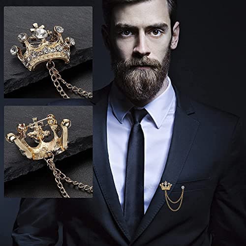 Adramata Broche Épinglette Chaîne Hommes Costume Accessoires Fête des Pères