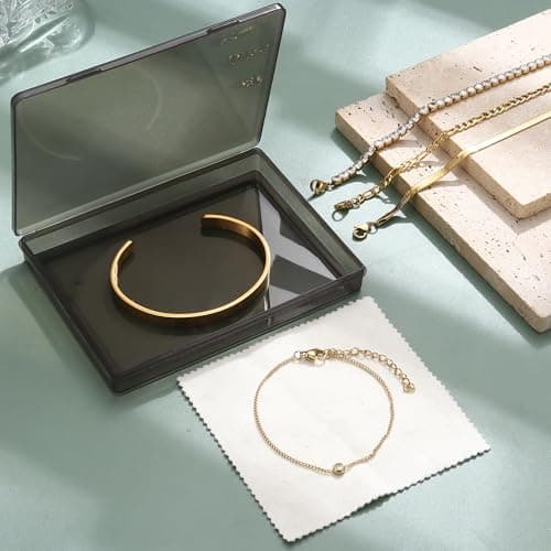 Bracelets Acier Inoxydable Plaqué Or 14K Réglables Empilables Femme