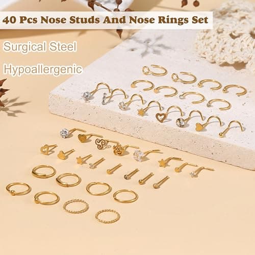 LOLIAS Anneaux Nez Acier Chirurgical Hypoallergéniques Femmes Hommes Recycled Claim Standard 100 Pièces