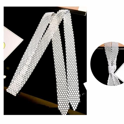 Faruodis long collier pendentif cravate cristal strass superposé femme bijou soirée