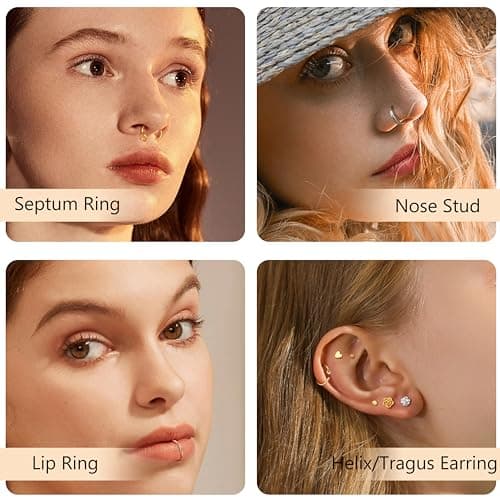 LOLIAS Anneaux Nez Acier Chirurgical Hypoallergéniques Femmes Hommes Recycled Claim Standard 100 Pièces