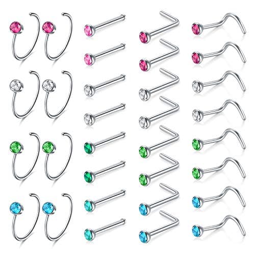 Mayhoop Ann.ManyToManyField("app.models.YourModel", symmetrical=False)gles Studs en Acier Inoxydable 20Gavec CZ en Forme — 32 Pièces Nez Studs Set C