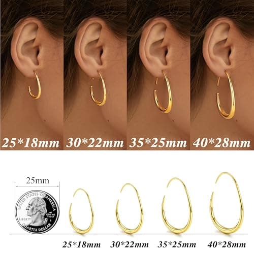 Adramata Boucles d'oreille Créole Femme Acier Inoxydable Hypoallergénique Recycled 30MM