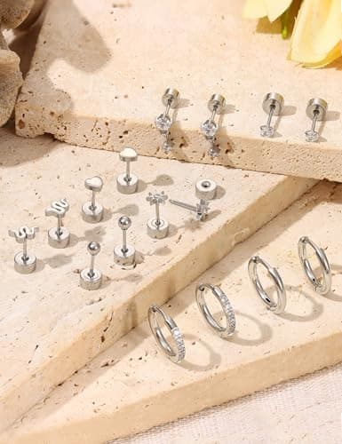 Boucles d'Oreilles Adramata Or 18 Carats Acier Inoxydable Homme Femme