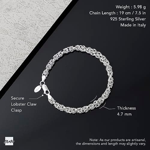 Amberta Bracelet Maille Royale Feminin en Argent Trendy Style Multitude Modèles