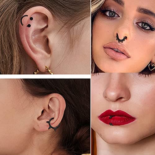 Adramata Septum Piercings 16G 8MM Bijoux Surgicaux Nez Anneaux US Std 100 Recycled Claim Helix Hoop