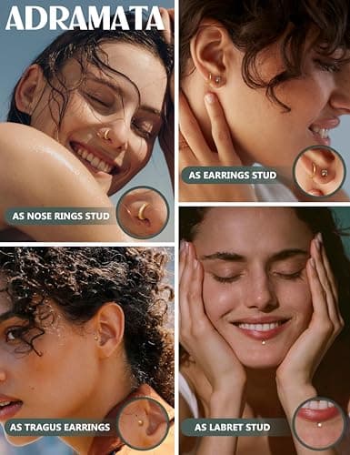 Anneaux de piercing nez en acier chirurgical Medusa Petit anneaux piercing labret oreille conch