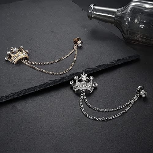 Adramata Broche Épinglette Chaîne Hommes Costume Accessoires Fête des Pères