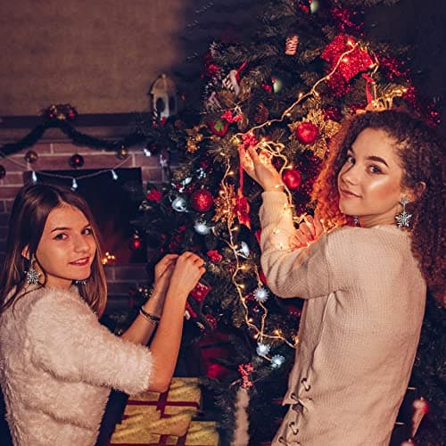 Adramata Boucles d'Oreilles de Noël en Argent Sterling 925 pour Femme Boucles d'Oreilles Poste Flacon de Neige Cife CZ