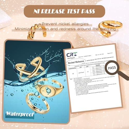 Diamday 10 Pièce Bague Femme Or 14K Acier Inoxydable Épais Dôme Tressé Empilable pour Articulations et Pouce Mode Visa M