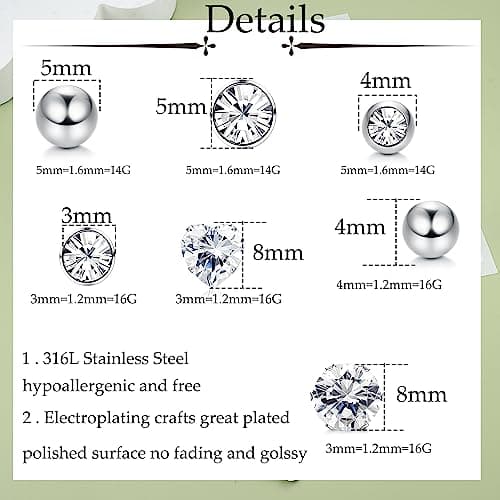 Adramata Faux Piercings de Nez et Goujons pour Lèvre et Sourcil Recyclés | Bijoux Standard 100%
