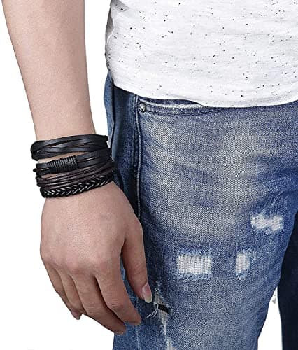 Adramata Bracelets en Cuir Tressé pour Hommes et Femmespunk Gotha Cool Recyclés 24 Pièces Standard 100