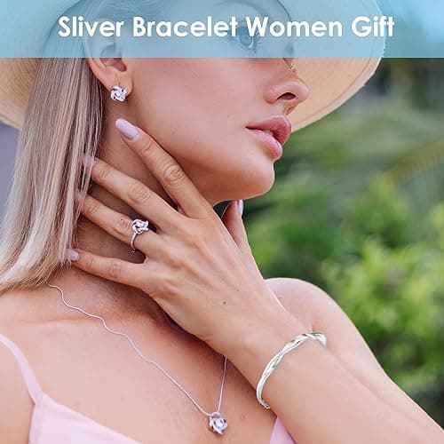 Bracelet Sterling argent femme tendance Accessoire mode anniversaire cadeau bijoux éclatant