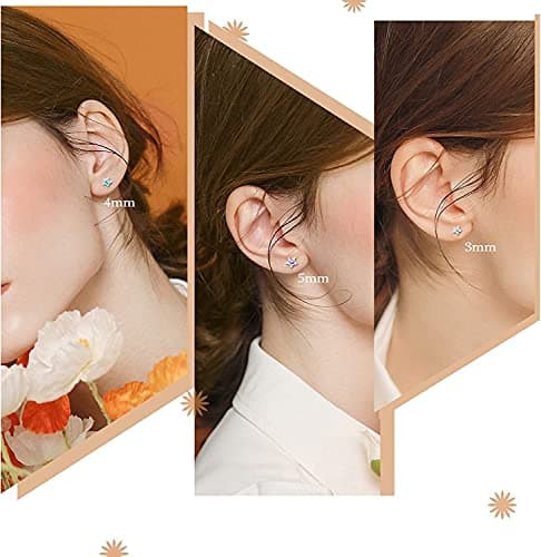 Adramata 10 Paires Boucles d'Oreilles Acier Inoxydable Étoile Cubique Zircone Tragus Barbell Femmes Recycled Claim Stand