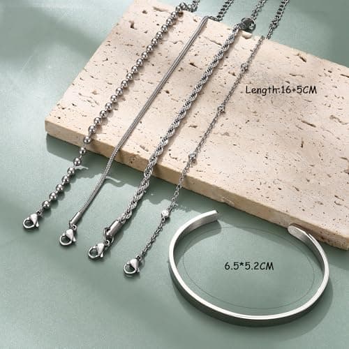 Adramata Chaîne Bracelets Or Acier Inoxydable Femme Réglable Fantaisie Empilables Imperial Standard 100