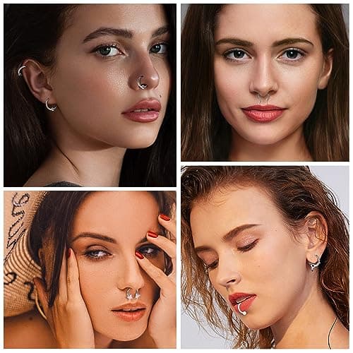 Adramata bijoux oreilles acier chirurgical septum nez CZ conch cartilage tragus helice 20 pièces 16G standard rekyclé 10
