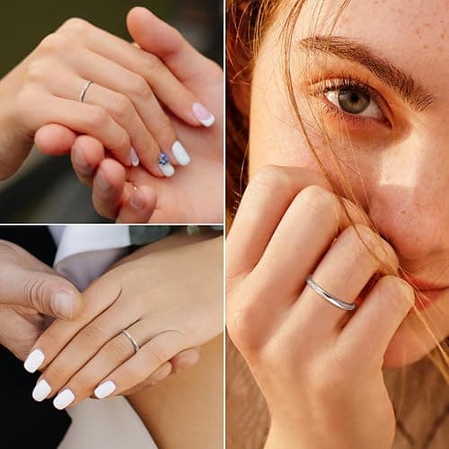 JeweBella Bague en Argent 925 Réglable Femme Zircone Classique Minimaliste Bijou