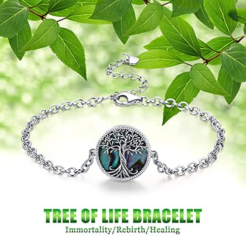 Odinstone Arbre de vie argent 925 regulier femme bijoux cadeau anniversaire 18+5cm