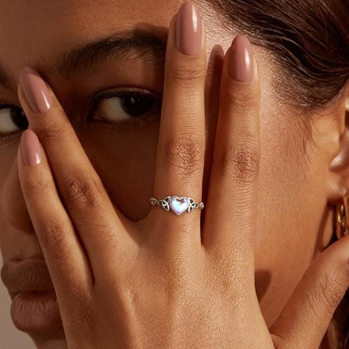 Milacolato Bague Triangle Celtique Pour Femme Adjustables Argent 925 Ovale Rond Coeur Zirconium Bague Bijoux Recyclée Ca