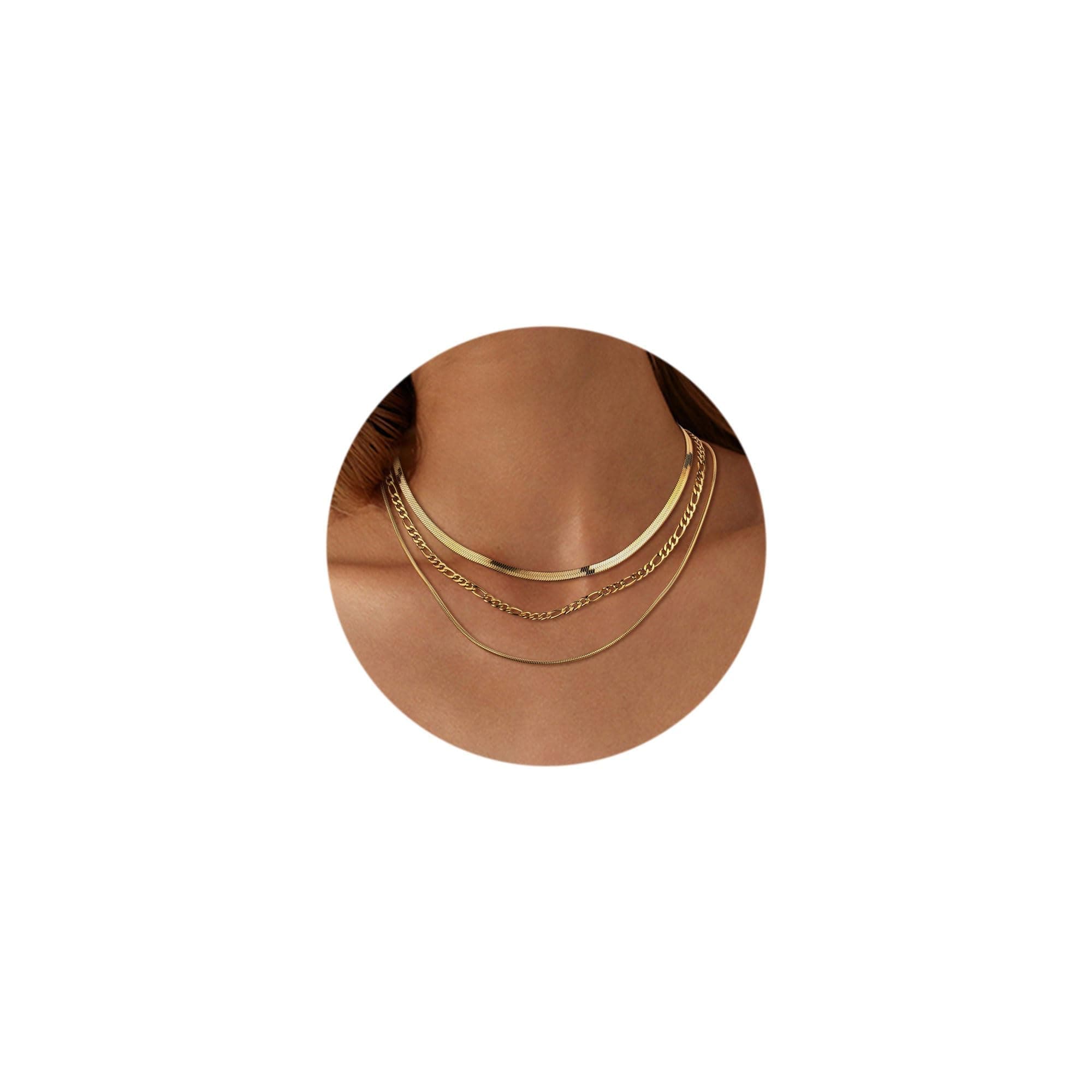 Adramata 3 Pcs Colliers Réglables Acier Inoxydable Or Argent pour Femme Boho Empilable Ras du Cou Fil Recycled