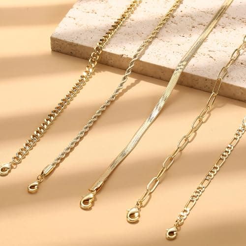 Kakonia 14K plaqué or superposé - Collier pour femme - Élégant et résistant - 40 cm