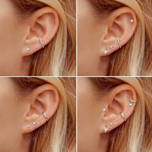 Adramata G23 Titane Piercing - Hypoallergénique pour Piercings Tragus et Helix - Femmes et Hommes - Accessoire de Pierci