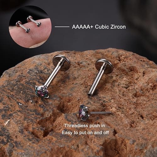 Adramata G23 Titane Piercing pour Tragus Homme Femme 16G 100% Recyclé