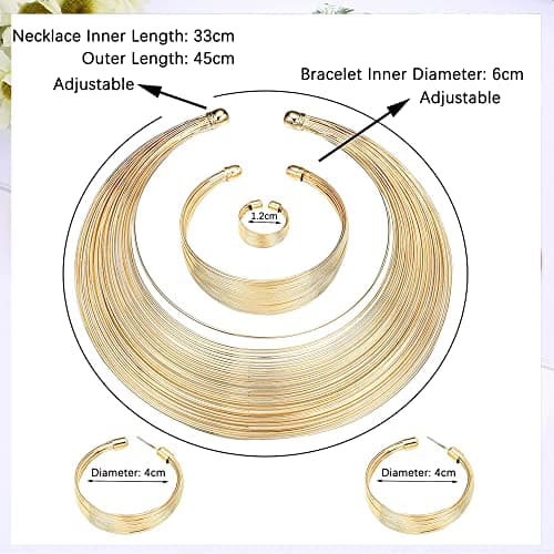 Colliers Adramata Bib Choker Déclaration pour Femmes Épou konkour ouvert Cerceau Afrochunky Bijoux Costume