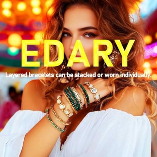 Lot de 4 bracelets bohèmes empilables Edary pour femmes