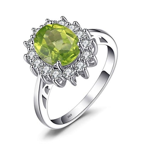 JewelryPalace Diana Princesse Améthyste Péridot Grenat Citrine Topaze Bague Argent 925 Or Jaune Or Rose Vintage Parure d — 6-1 Vert Péridot Argent Bague