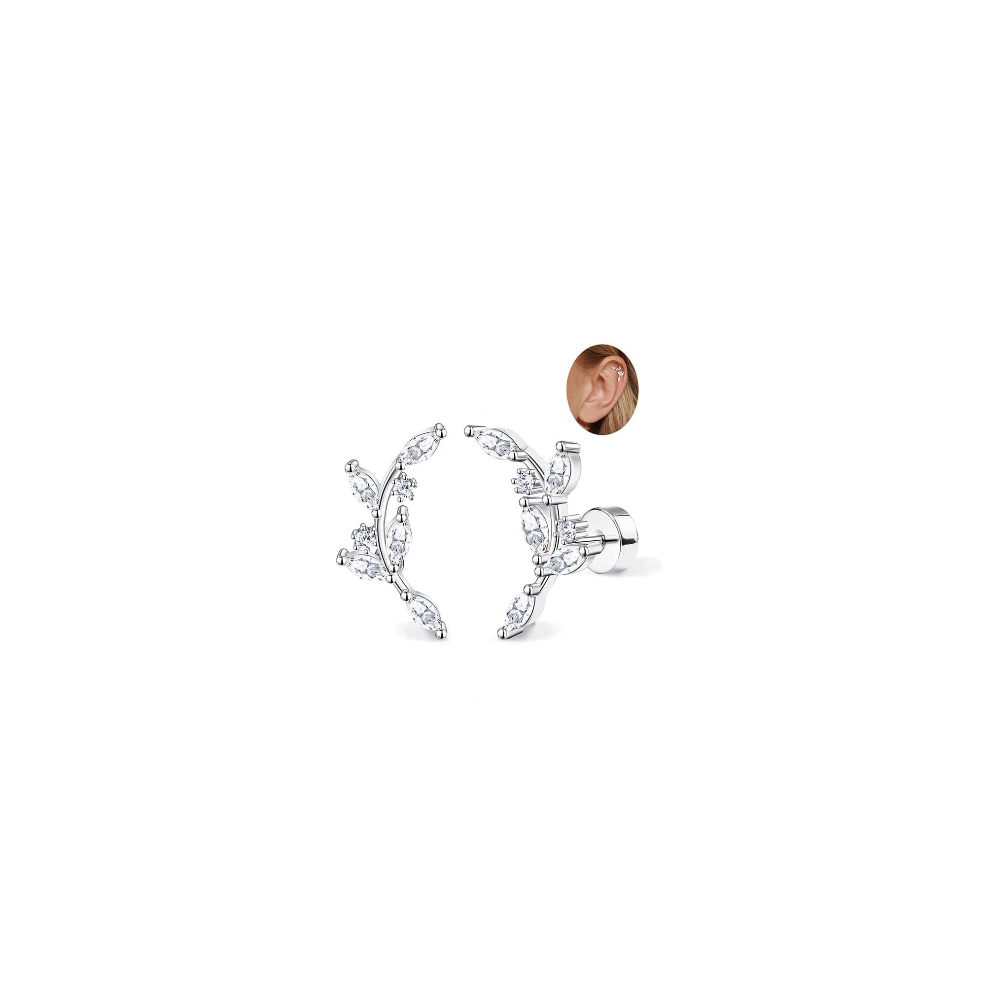 Adramata Acier Inoxydable Piercing Femmes Conch Tragus Helix 16G Argent Hypoallergénique Recycled Standard 100