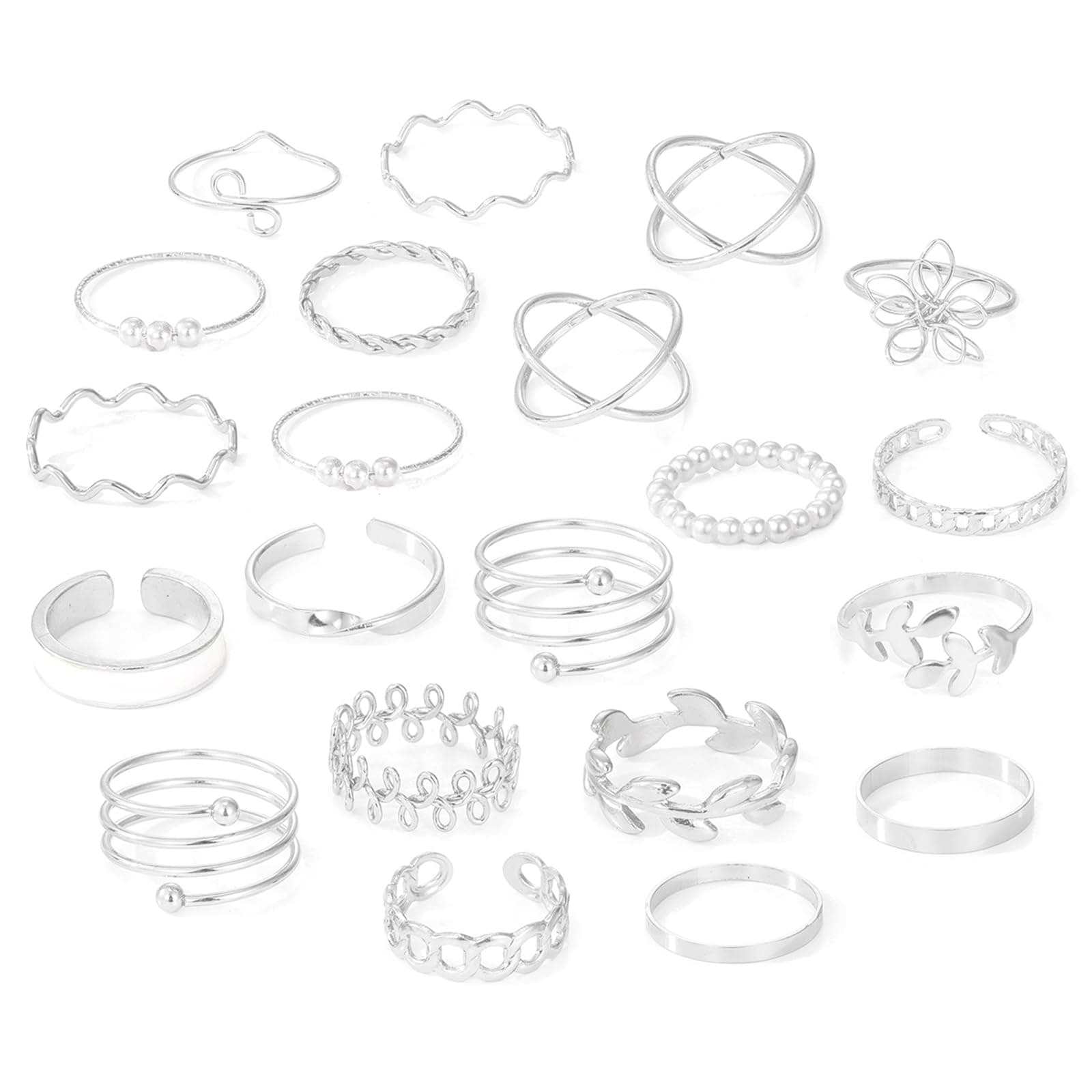 Hifot Knuckle Bagues Argent Femme Ado Bohème Vintage Reglables Cadeau