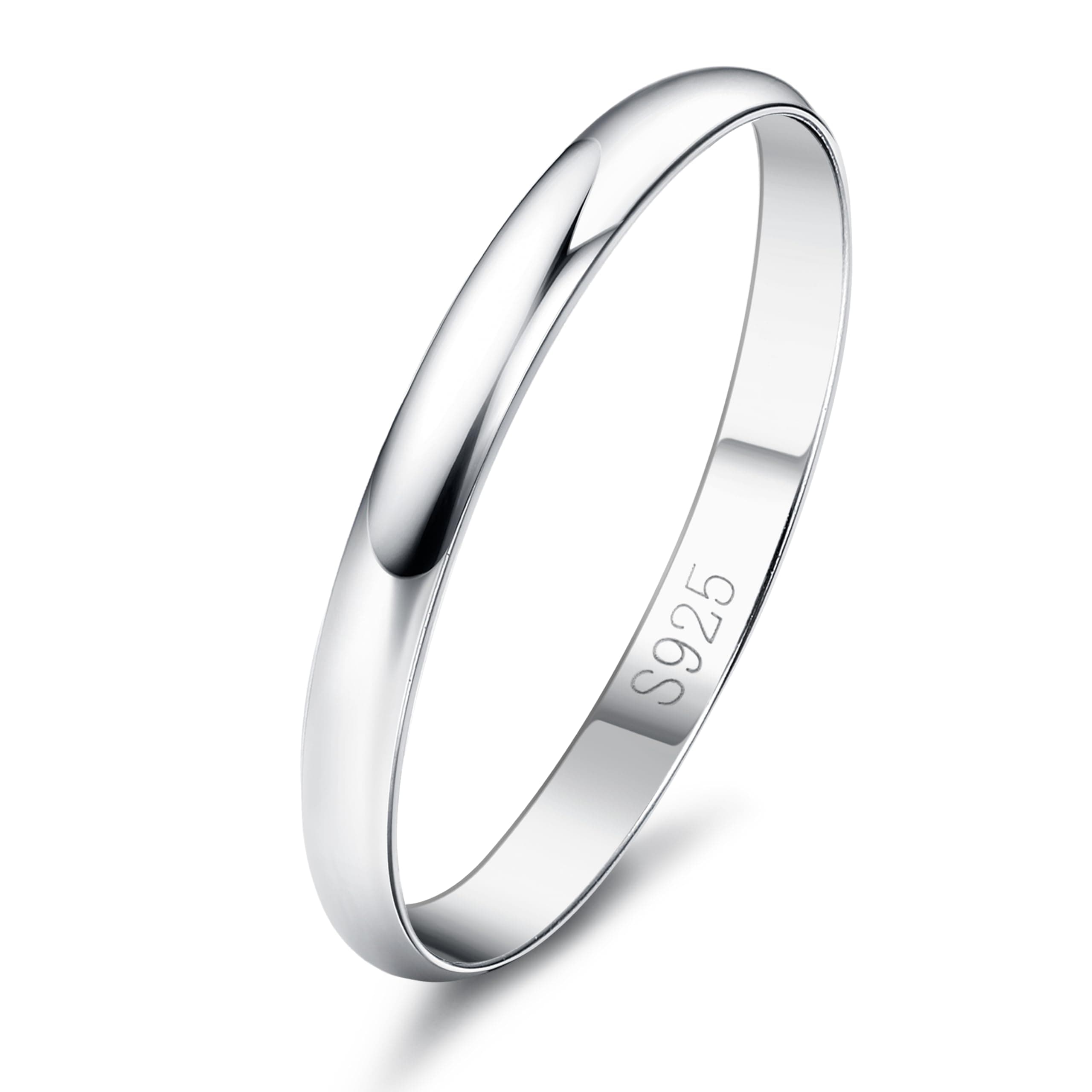 Diamday Bague Argent Sterling 925 Classique Minimaliste pour Femme et HommeÉquipement Idéal Mariage Fiançailles Cadeau A