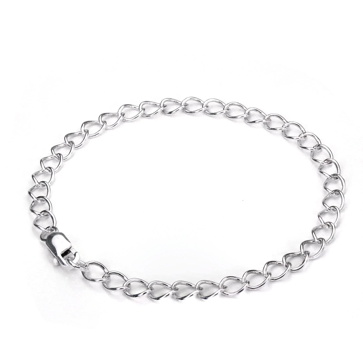Boîte de joyaux en argent 925 pour charmes - Bracelet fermoir mousqueton 14-19cm - Accessoires de bijouterie