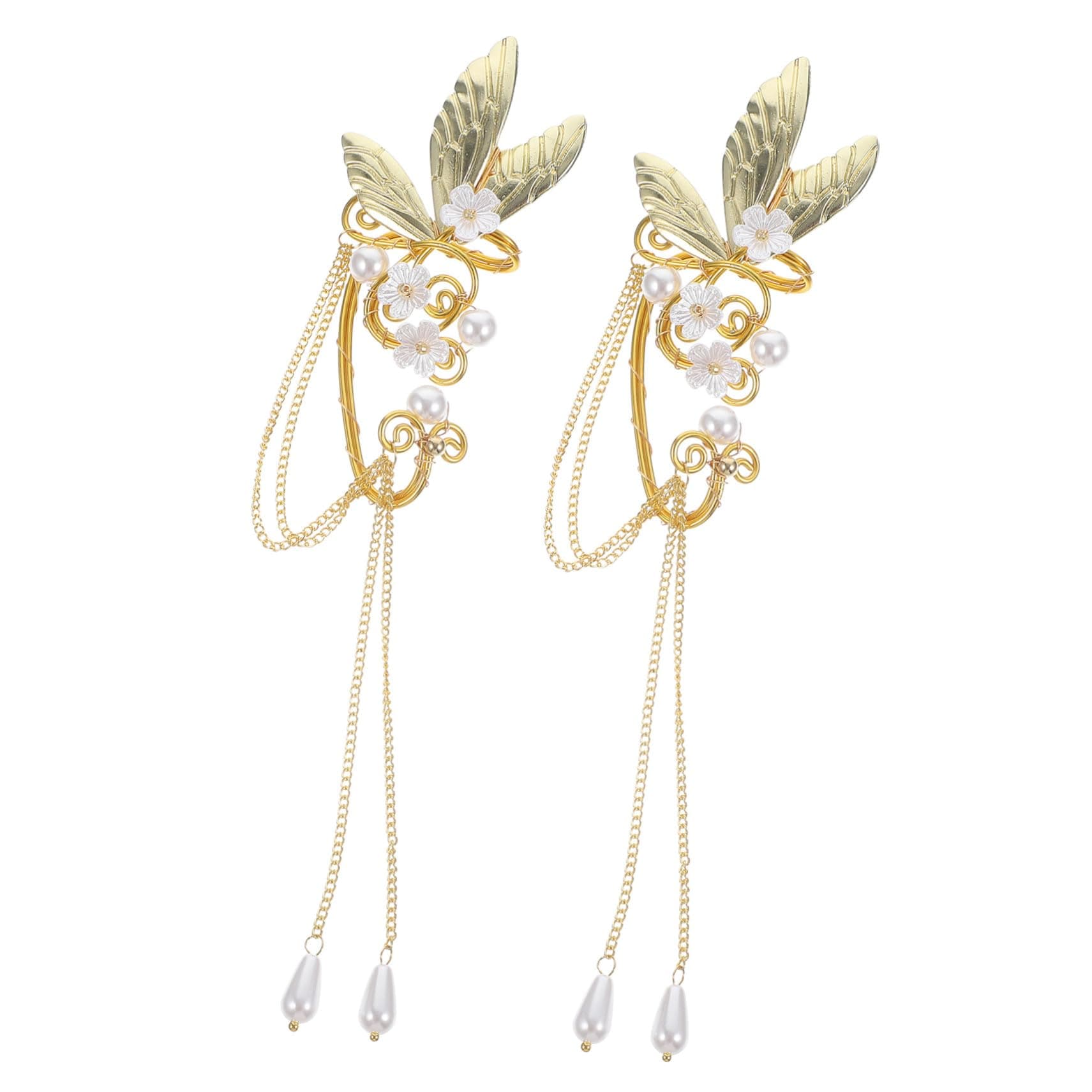 COLLBATH Boucles Oreilles Pendantes Femmes 2 Pièces Clips sans Perçage Cadeau Original pour Fêtes et Mariages Décorative