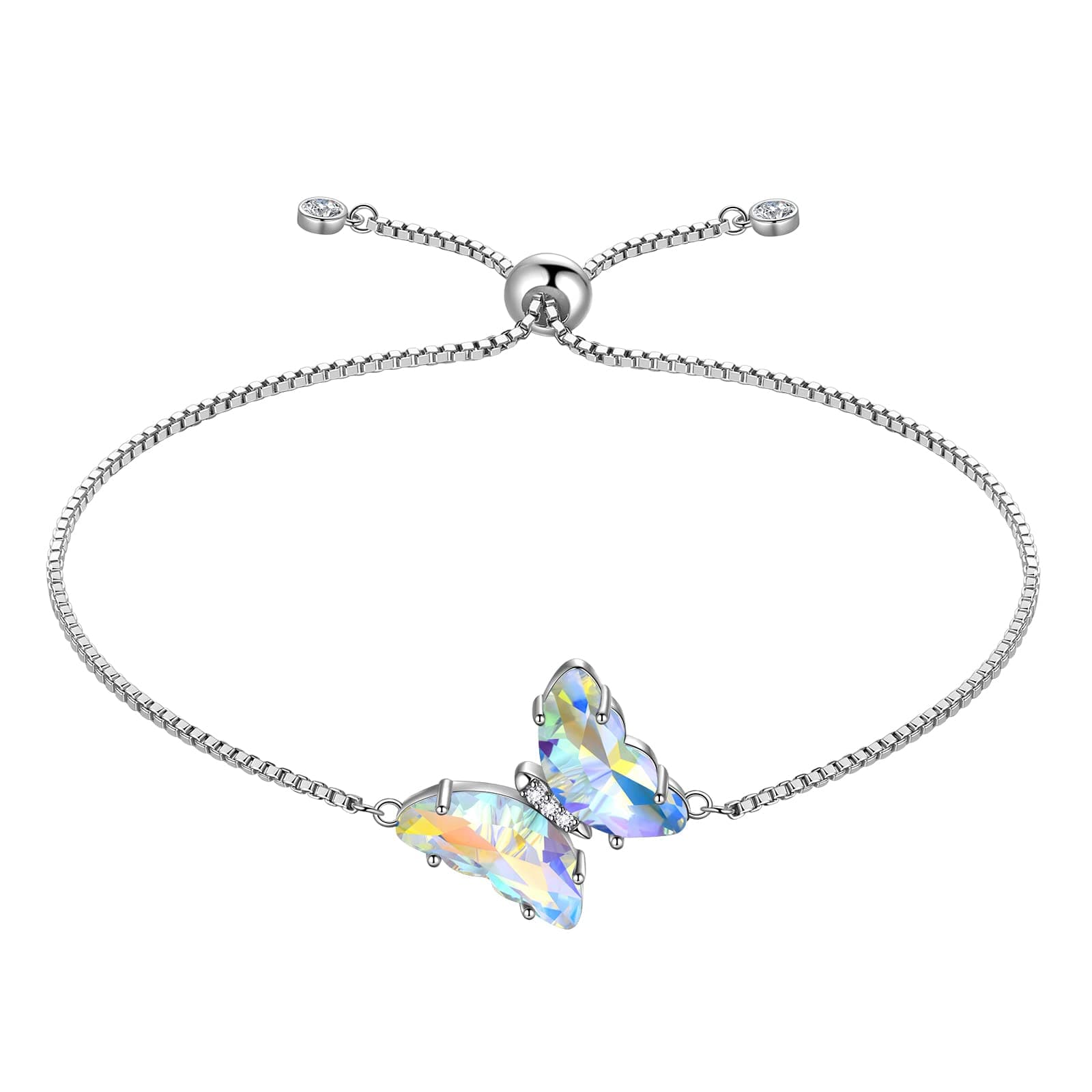 Aurora Tears Butterfly Heart Necklace Femme 925 argent Sterling Joyaux pour Femmes Événements Spéciaux et Journées Spéci