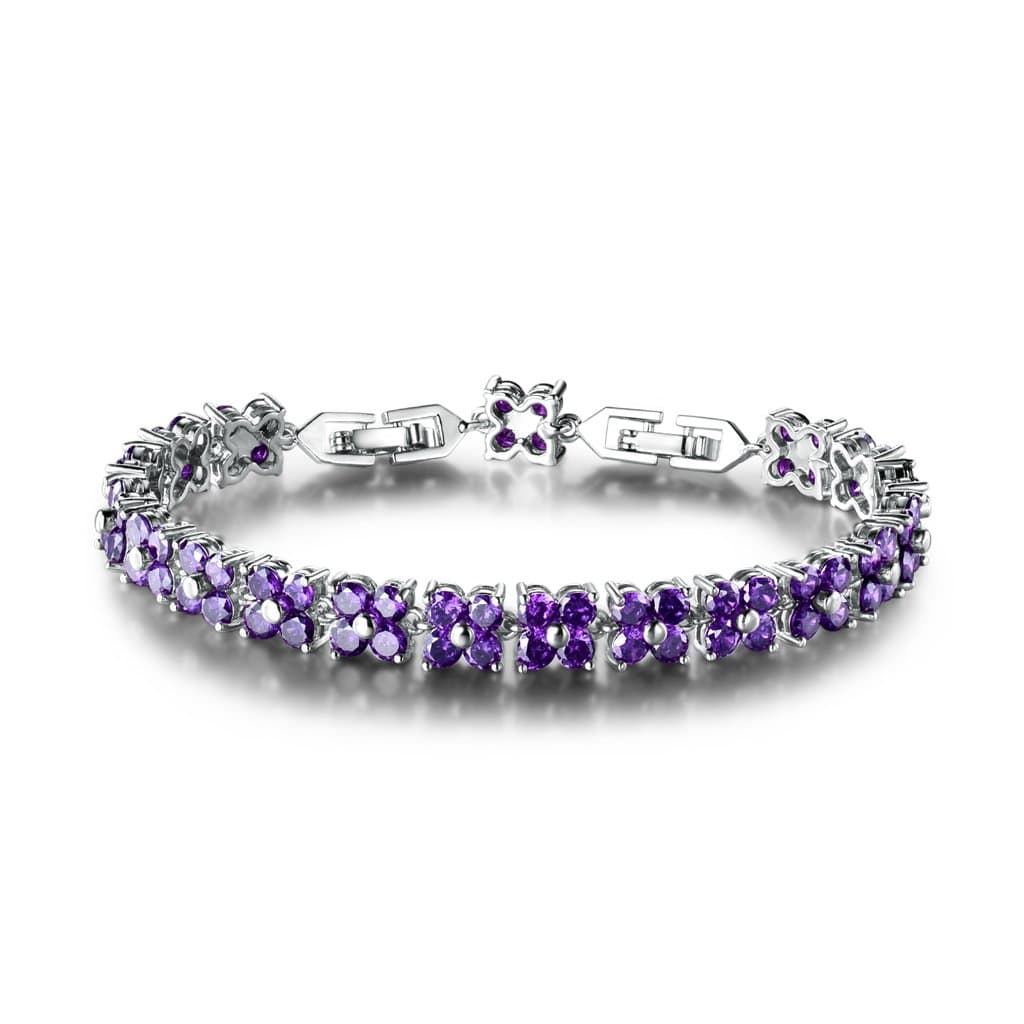 Bracelet Cristal Elément Carré Simple Plaqué Or Zircon Cubique pour Femme GULICX