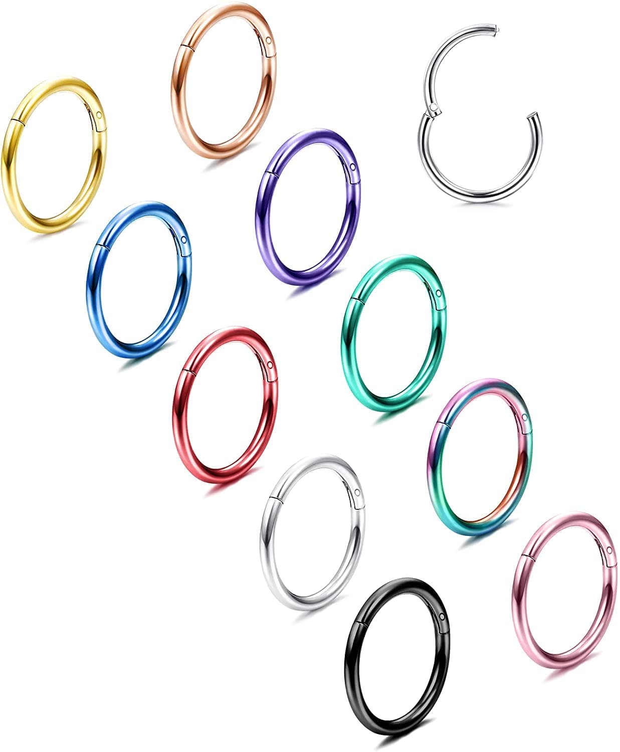 Adramata Nez Anneaux Piercing Cartilage pour Femmes Hommes Élégants Accessoires de ModeSeptum Tragus Piercing Boucles d'