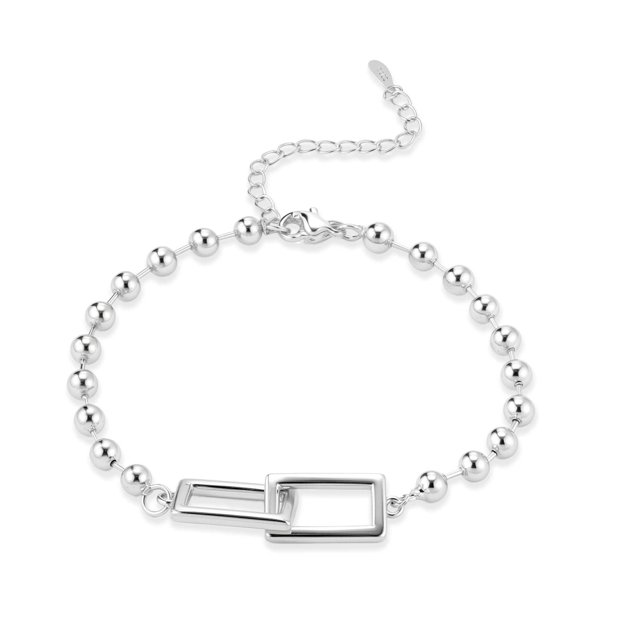 Bracelet Argent 925 Femme Étoile Lune Zircon Réglable Noël Anniversaire Diplômé Cadeaux Femme Fille