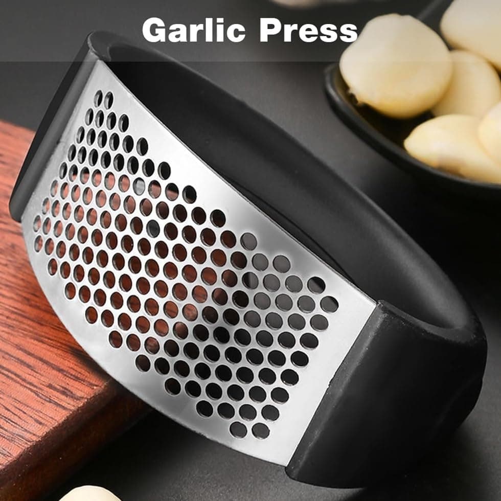 Presse-ail inoxydable nouveau style pour cuisine, ustensile manuel portable des ménagers, écraser l'ail facilement (2 pi
