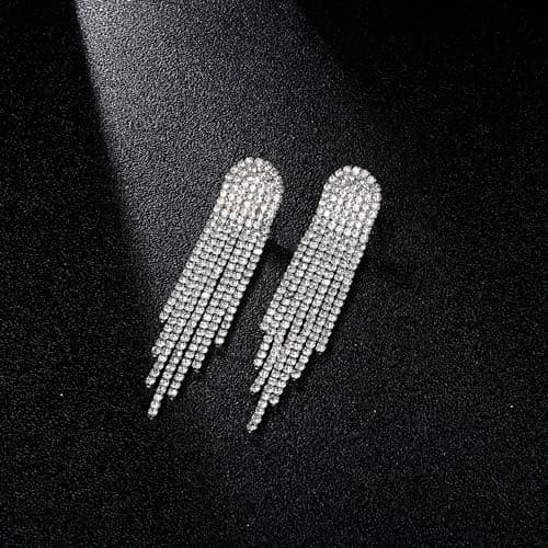 Adramata Boucles d'Oreilles Femme Brillant Boucles d'Oreilles Pendantes Longue Strass Hypoallergénique
Adramata Boucles