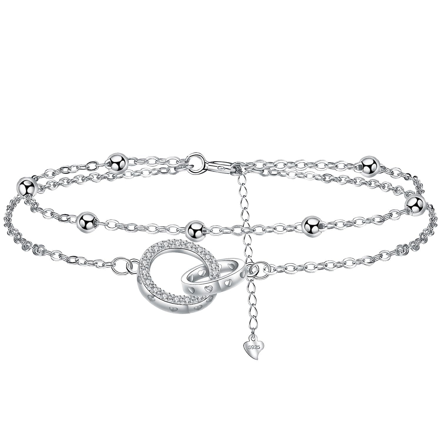 Bracelet Bijoux en Argent Sterling 925 Femme Soeur Mignon Cadeaux d'Anniversaire biedant un Design Élégant et Élancé;cha