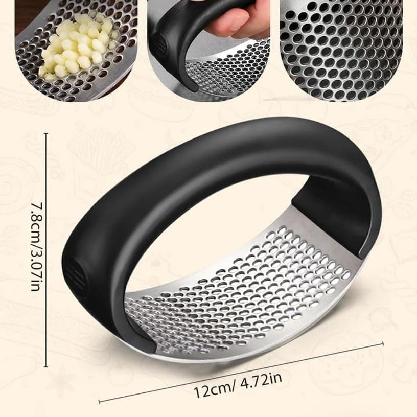 Presse-ail inoxydable nouveau style pour cuisine, ustensile manuel portable des ménagers, écraser l'ail facilement (2 pi