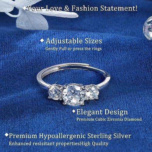 JeweBella Bague Femme Argent 925 Élégante Fiançailles Promesse Mariage Bijoux Femme Anniversaire Amitié