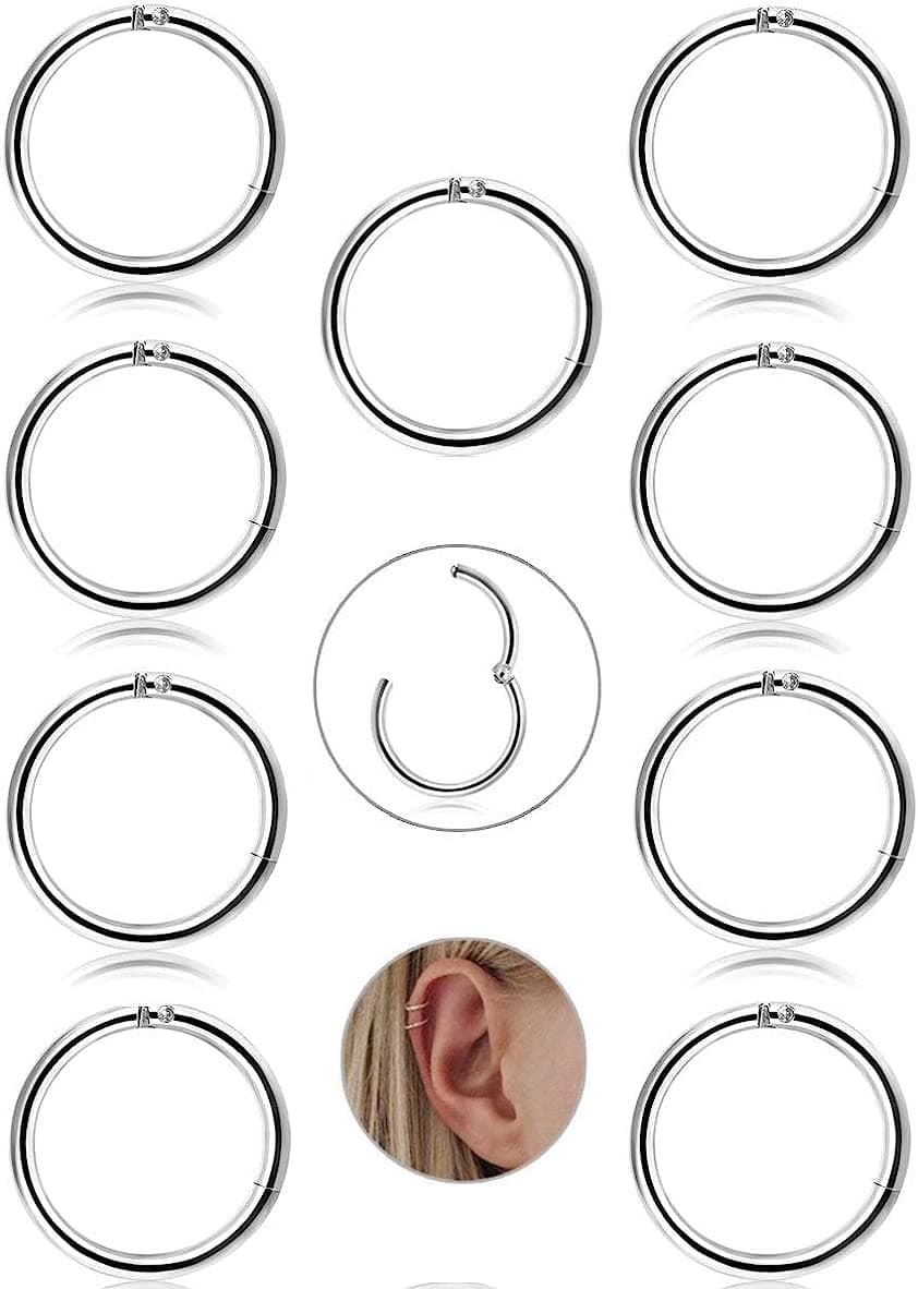 Adramata Piercing Bijoux Acier Inoxydable pour Nez et Oreille Élégant Accessoire de Mode Recyclé Größe Standard