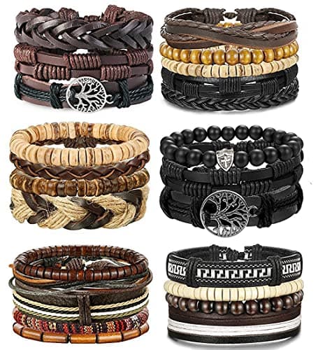 Adramata Bracelets en Cuir Tressé pour Hommes et Femmespunk Gotha Cool Recyclés 24 Pièces Standard 100