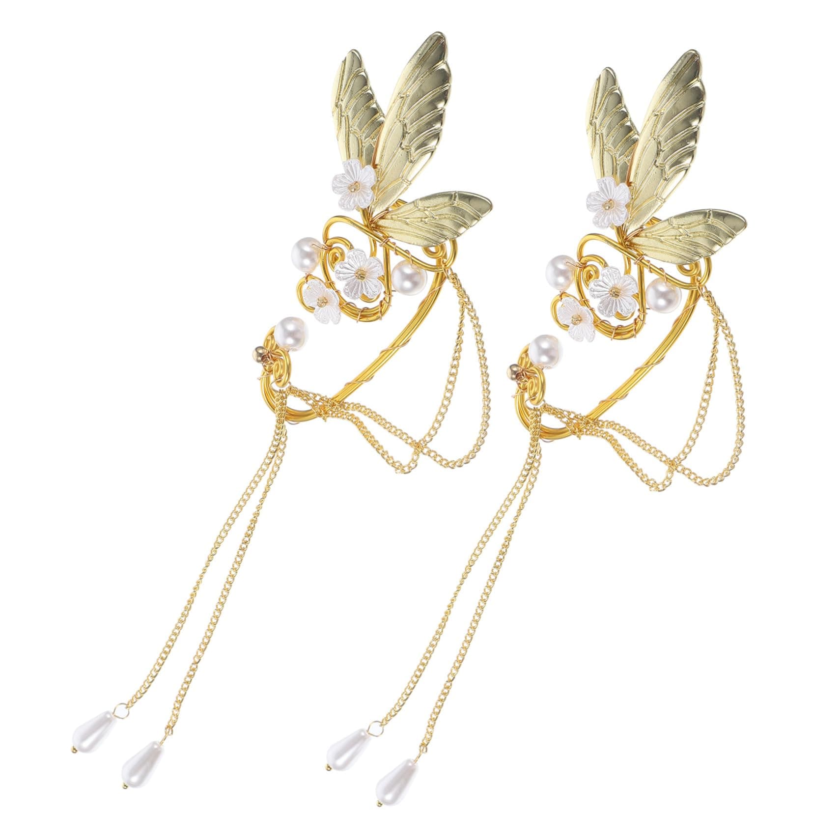 TOPPERFUN Boucles Oreilles Clips Dorées 2 Pièces pour Femmes Élégantes Fêtes Occasions Sans Perçage