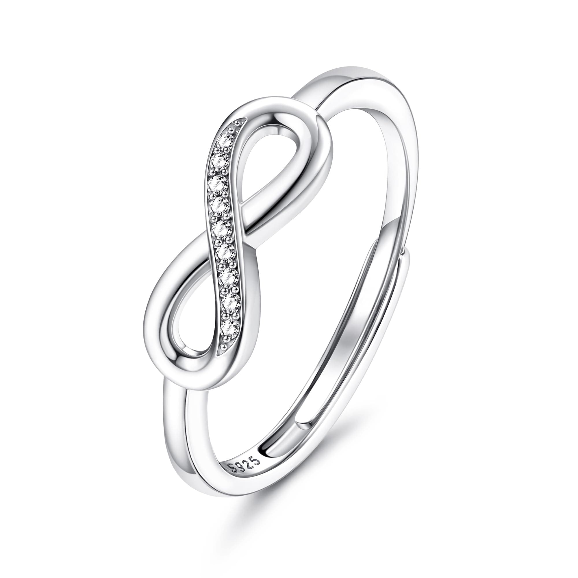 Adramata Bague Argent 925 Femme Recycled Empilables Mariage Empilables Bague Promesse Femme Argent 925 Recycled